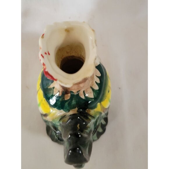 Vintage 1950s Hand-Painted Miniature Ceramic Rooster Pitcher Jug 3" Tall Japan - Picture 5 of 9